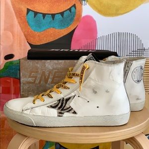 Golden Goose White Francy Pony Star Sneakers